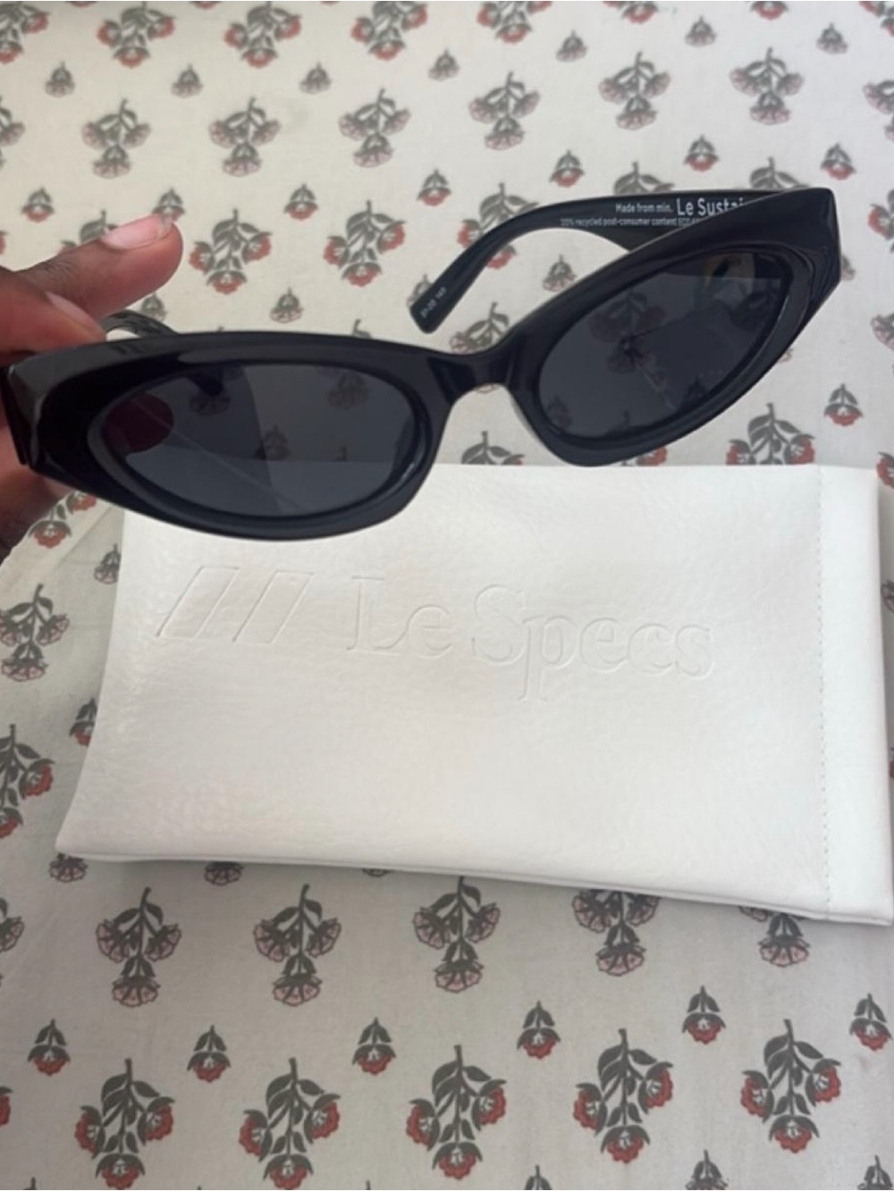 Le Specs Black Cat-Eye Sunglasses with Dark Lenses